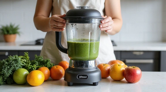 Imagen de una persona preparando un batido saludable